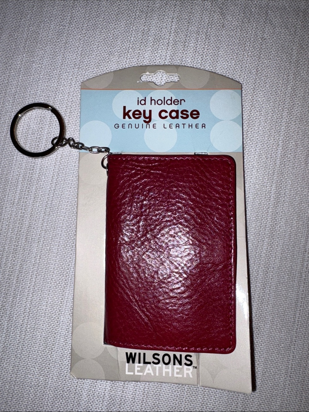 Wilsons Leather Red Leather Key Case ID Holder